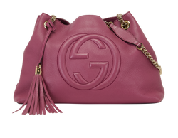 Medium Soho Chain Tote, Leather, Purple, 001998, 2*